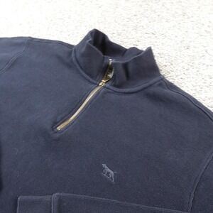 Rodd & Gunn Sweater Mens XL Blue 1/4 Zip Mock Neck Cotton Pullover Knit Logo